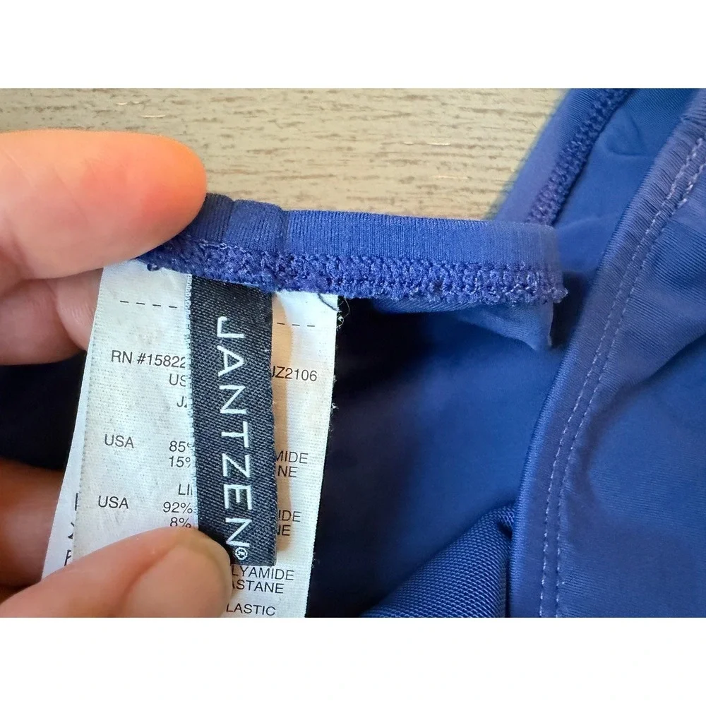 Jantzen Womens Navy Blue High Waisted Bikini Bottom Swim Brief Size 16 JZ21000H